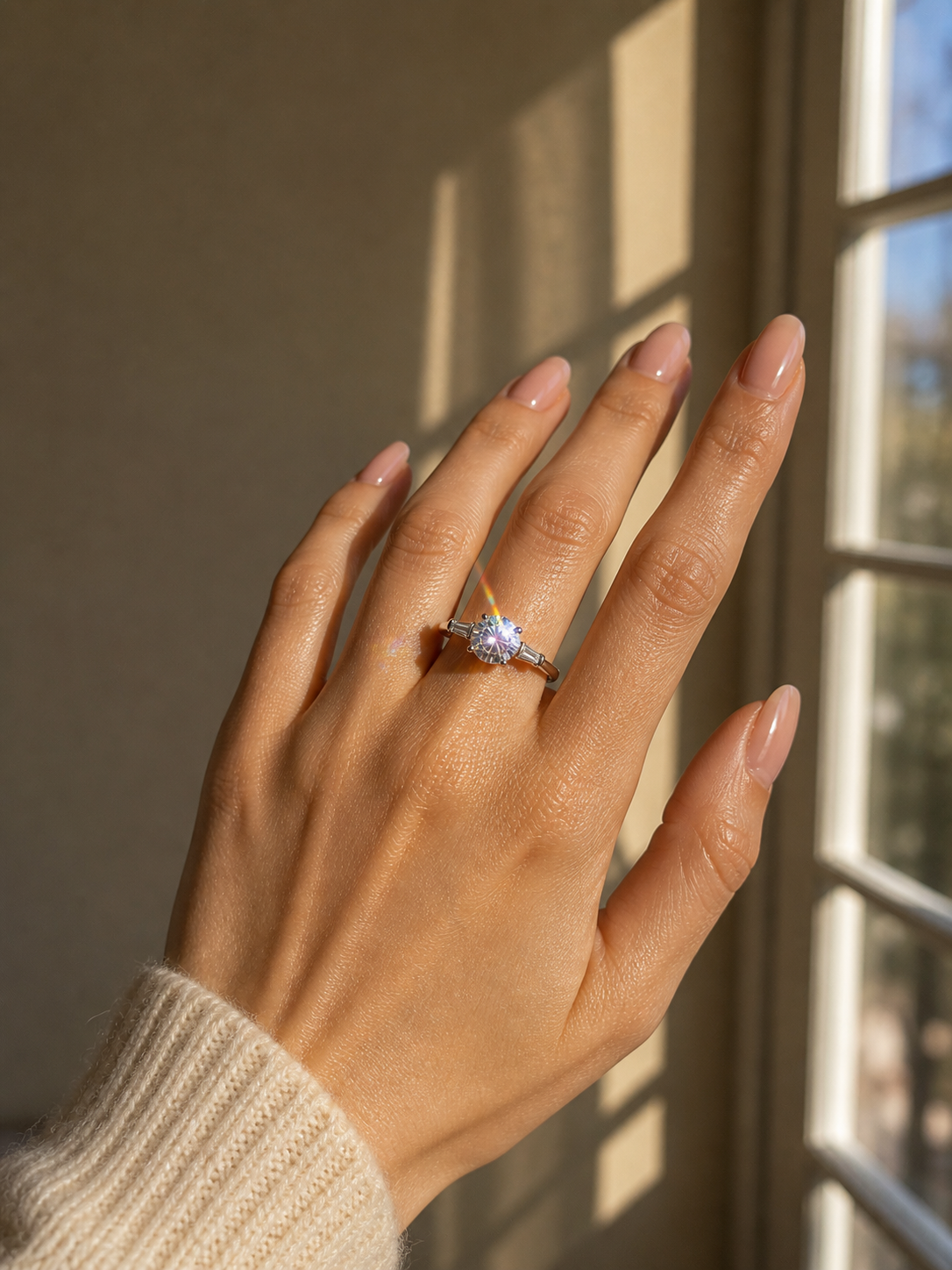 Emerald Cut Ring on hand